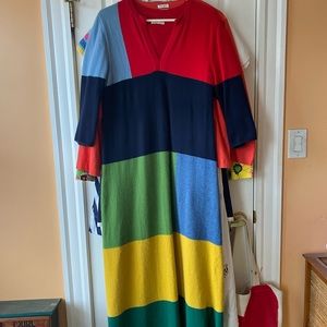 Frances Valentine colorblock maxi dress. Size small. Angora, lambswool, nylon.